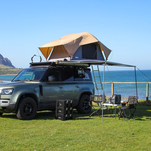 A Front Runner Awning on Street Track Life Defender