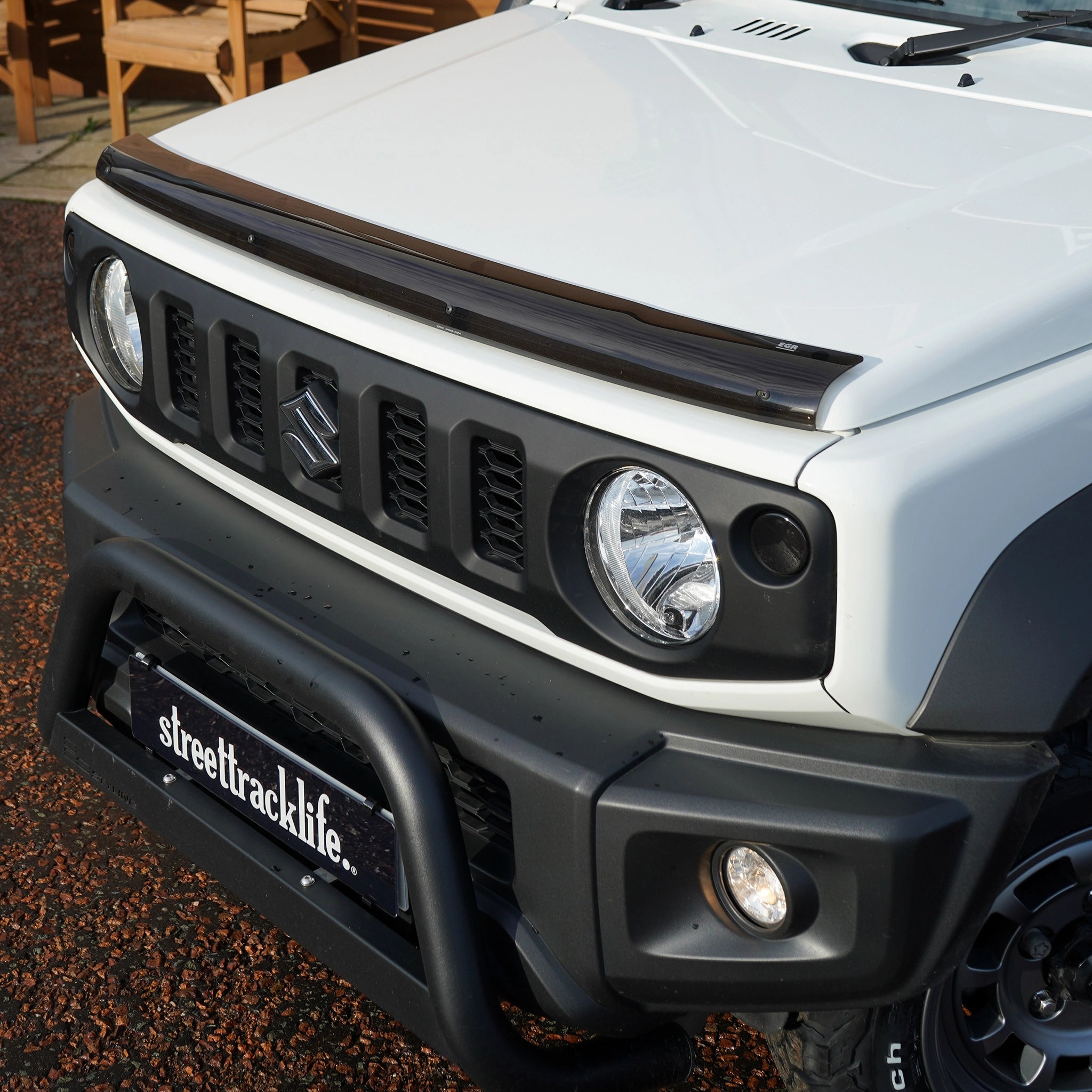 Black Bonnet Guard for a Suzuki Jimny (2018+)
