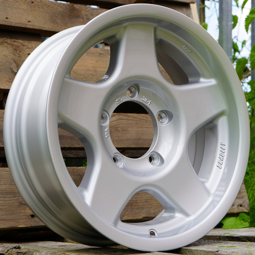 BRADLEY V Wheel Package for Suzuki Jimny (1998+) 16inch wheels Bright Silver Made in Japan Street Track Life JimnyStyle